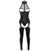 3pcs Kadınlar Açık kasık iç çamaşırı seti yular boyun büstü sütyen kasıksız patent erotik seksi takım elbise cosplay bodysuit kıyafeti bras s5623591