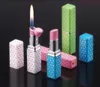 Newest Lipstick Shaped Butane Cigarette Lighter Inflatable No Gas Flame Lady Lighters 4 colors For Smoking Pipes Kitchen Tool