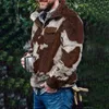 Mode Warm Wollen Jumpers Herfst Camouflage Lange Mouw Losse Trui Winter Casual Fleece Turn-Down Collar Mannen Tops Pullover 211109