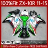 Carenti di iniezione per Kawasaki Ninja ZX 10 R 1000 CC ZX1000 C 11-15 101NO.0 ZX 10R 1000CC ZX-10R ZX10R 11 12 13 14 15 ZX-1000 2011 2013 2014 2014 2015 OEM Body Green White Green Green