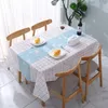 137*90cm/54*35inch Waterproof Oilproof Table Cloth Simple Plaid Checkered Pattern Wash-free Rectangular Wedding Dining Table Cover Tea Tablecloth JY0956