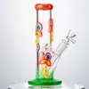 Narguilés uniques Champignon 3D Bongs en verre réalistes brillent dans le noir Tuyaux d'eau droits à tige descendante diffuse 18mm Joint femelle avec bol LXMD20104