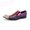 Chaussures pour hommes de luxe Slip sur une robe de cuir formelle Chaussures Hommes Purple Business, Fête et Mariage Chaussures Hommes, 38-46