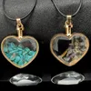 Pingente colares colar pingentes para mulheres amethyst lapis lazuli colorido misturado natural esmagado pedra coração-dado forma de vidro desejando garrafa