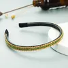 Elegancki Twist Gold Chain Headband Prestiżowy Multi Color Rhinestone Zroszony Hairband Girl Party Włosy Akcesoria Bezel