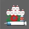 2021 Décoration de Noël Une famille Nom manuscrit Masque Snowman Diy Family Tree Arbre Pendentif Accessoires Corde Résine En gros