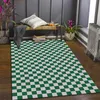 Tapis rétro tapis à carreaux en noir et blanc violet / vert / bleu / rose / jaune tapis de tapis salon chambre marocde marocie moelleuse