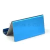 4 Colors Stainless Steel Business Card Holder Name Cards Display Stand Rack Desktop Table Decor