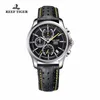 Relógios de pulso Recife Tiger/RT Sport Chronógrafo Relógios para Men Quartz Com Date e Super Luminous Steel Leather Strap RGA1663
