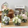 Decorative Flowers & Wreaths Wedding Bird Cage Decoration Home Decor Pographic Props Imitation Flower Ornament Candlestick Metal Birdcage Fl