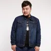 Giacca da uomo casual semplice Cappotto di jeans allentato Taglia grande asiatica M-8XL Per 150 kg Fat Guy V￪tements De Grande Taille Pour Hommes