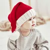 Mode noël hiver coupe-vent chapeaux rouge et blanc père noël chaud tricoté femmes bonnet chapeau casquette pour enfants filles