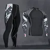 Thermal Underwear Men's Long Underwear Compression Clothing Fitness Shirt Men Running Shirt Training Pants Thermal Underwear 211108