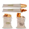 Sacs de stockage de pain groupé Sac à pain en lin Sac à cordon réutilisable pour baguette française Stockage à la maison RRE10867