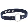 Blaue Metall-O-Ring-Denim-Halskette mit Knopf, verstellbare Halsketten, Kragen für Frauen und Mädchen, Modeschmuck, wird und sandig sein