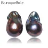 boucles d'oreilles perles noires baroques