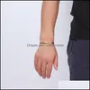 Charm Bracelets Jewelry Wide 8Mm Stainless Steel Cuff Open Wheat Bangle For Women Trendy Party Drop Delivery 2021 2Bwv5