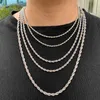 Collier de créateur Bijoux de luxe HIP Hop Largeur 3mm 4mm 5mm Chaîne de corde torsadée Or Argent Couleur 316L Acier inoxydable pour femmes hommes