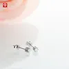 GIGAJEWE Moissanite Total 0.2ct 3mm boucles d'oreilles coupe ronde VVS1 925 argent diamant Test réussi mode amour jeton femme fille cadeau GMSE-030