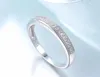 女性の婚約指輪小さなジルコニアダイヤモンドハーフエタニティウェディングバンドソリッド925スターリングシルバープロミスアニバーサリーリングR012202W