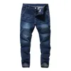 Men's Brand Jeans Loose Straight Elastic Anti-theft Zipper Denim Pants Male Big Size 40 42 44 48 210716