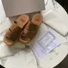 2021 Summer Damesandaler Designer Tofflor Woody Wedge Muller Canvas Espadrille Flip Flops Plattform Högklackat Skostorlek 35-41