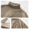 Aelegantmis Spring Turtleneck Suéter Vestido Mujer Fajas Invierno Suave Cálido Suelto Punto Casual Vestidos Mujer Cinturón 210607