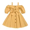 Summer Sukienki Z Krótkim Rękawem Dziewczynka Ubrania Cute Princess Sukienka Odzież dziecięca Dzieci Girls 210528