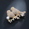 Broche oiseau de marque arbres rouges pour femmes, épingles de costume de haute qualité pour mariage, bijoux entiers/gouttes avec boîte