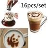 16 pièces/ensemble café Art pochoir Cappuccino fleurs filtre Barista cafetière moule Spray Art café outils de bricolage CCE13200