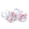 Sandaler 2022 Baby Girls Canvas Kids Bow Knot Söt Sommar Soft Sole Flat Princess Skor Spädbarn Non-Slip First Walkers