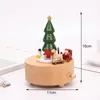 الإبداعية شجرة عيد الميلاد مربع الموسيقى خشبية الدورية صناديق الموسيقى الحرف خمر الديكور لعب الأطفال هدية عيد 210317