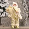 Santa Claus Figurki Doll Christmas Decoration Stół Ornament Navidad Natal Xmas Nowy Rok Dzieci Prezent XBJK2108
