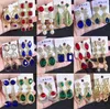 Colorful Rhinestone drop dangle earrings Long bohemian retro glass drill temperament Wedding Jewelry For Women Gift