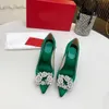 High quality women's shoes leather soled high heels sexy pointed sandals with card dust bag wedding 35-40