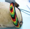 Charm Jewelryparty Jamaica Reggae Rainbow Rope Handmade Knit Leather Jewelry Unisex Hippie Cuff Bracelet Wristband Infinity Bracelets Drop D