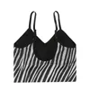 Zebra Print Sexy Bodycon Camisole или Spaghetti ремешок для ремешка женщин-стрит одежды мода партии клуб бар Camis лето Y2K одежда 210515