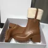 Choles Botas de diseñador para mujer, botas con tacón Betty y cremallera, botines hasta la rodilla de goma de PVC, zapatos con punta cuadrada, plataforma impermeable, zapato para la lluvia