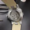 Wydrążone zegarki na rękę z tourbillonem 43,5 mm rzeźbione wzory męski zegarek rk z ultracienkim mechanizmem automatycznym koperta w kolorze różowego złota wytłaczany skórzany pasek z włókna węglowego