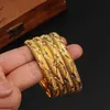 4pcs Dubai Gold Jewelry Bangles for Ethiopian Bangles Bracelets Jewelry Chinese Wedding Bridal Women Men Girks Bangles Gift Q0717