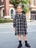 Toddler Girls Plaid Print Flounce Sleeve Ruffle Detail Dress SHE