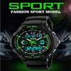 SKMEI бренд спортивные часы мода повседневные часы мужские S-шоки кварцевые наручные часы аналоговые военные светодиодные часы монр homme x0524