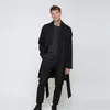 Men's Trench Coats Autumn And Winter Long Windbreaker Type Woolen Lapel Jacket Contracted Chinese Style Loose Belt Sleeve Coat