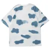 メンズTシャツ夏半袖ブルースカイクラウドヒップホップ特大コットンカジュアル原宿ストリートウェアトップティーTシャツ服210601