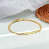 Link Cadeia Gold Color Cuban Bracelet for Women Moda Menina Estudante Jóia Namorada Casal Casal Fawn22