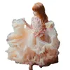 A Line Flower Girl Dresses For Wedding Party Gowns Floor Length Sleeveless 3D Floral Appliques First Communion Dress