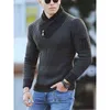 Maglione a collo alto da uomo Moda invernale Maglione stile vintage Maschile Slim Fit Pullover caldo Maglioni di lana lavorati a maglia Top spesso da uomo 211221