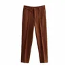 Women Casual Solid Pencil Pants Pleated Long Length Fashion Bottoms Lady Baggy Pure Elegant Trousers Female Pantalones Mujer 210515