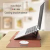 Bärbar ärmväska för MacBook Air 11 12 13 Pro 15 Handväska 13.3 "15.4" 15.6 "Inch NoteBook Cover Dell HP Lenovo med stativ