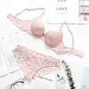 BALALOUM Sexy Push Up Floral Lace Bra Briefs Sets Transparent Panties Comfortable Brassiere Underwear Lingerie Pink Q07052392339